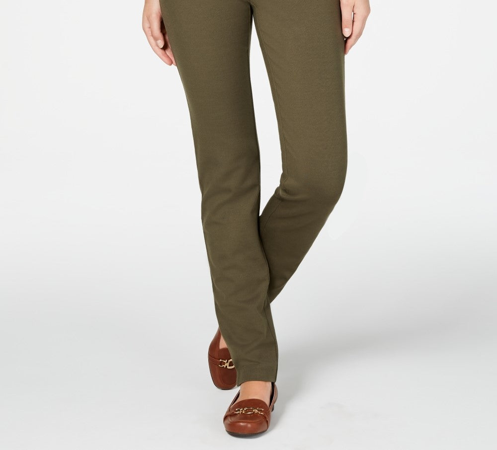 Charter Club Women's Cambridge Pull On Ponte Pants Green Size 6
