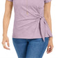 Style & Co Women's Side Tie Top Lilac Size X-Large