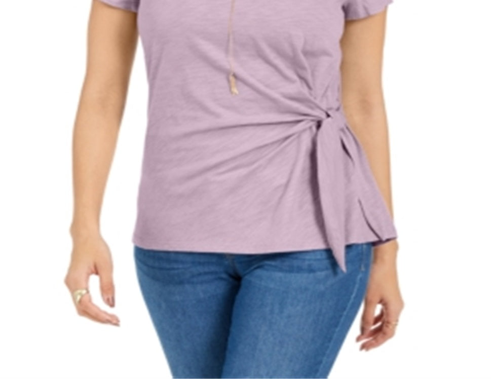 Style & Co Women's Side Tie Top Lilac Size X-Large
