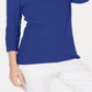Karen Scott Women's Cotton 3/4 Sleeve Top Blue Size Small