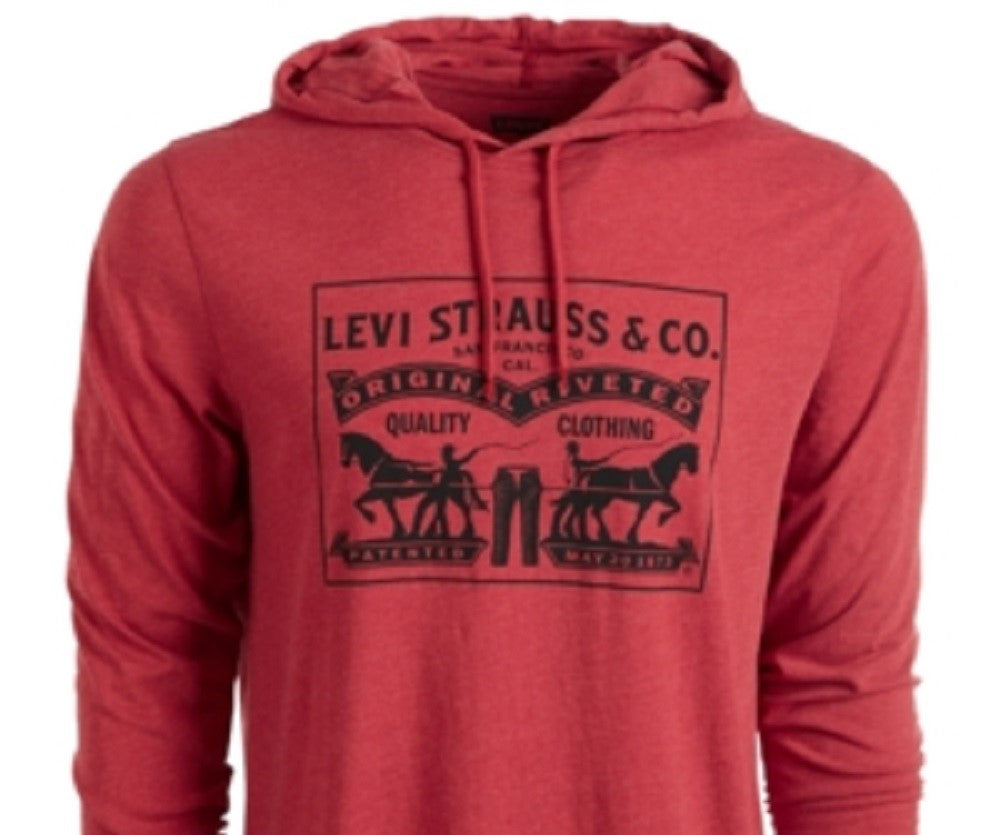 Levi's Men's Logo Hoodie crimson Red Size Large