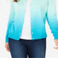 Charter Club Women's Ombre Cardigan Blue Size Medium