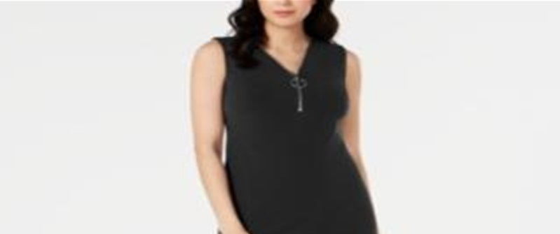 JM Collection Women's Sleeveless Short Dress Black Size Medium