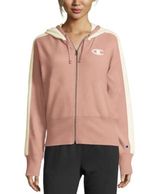 Champion Women's Heritage Herringbone Zip Hoodie Pink Size Large
