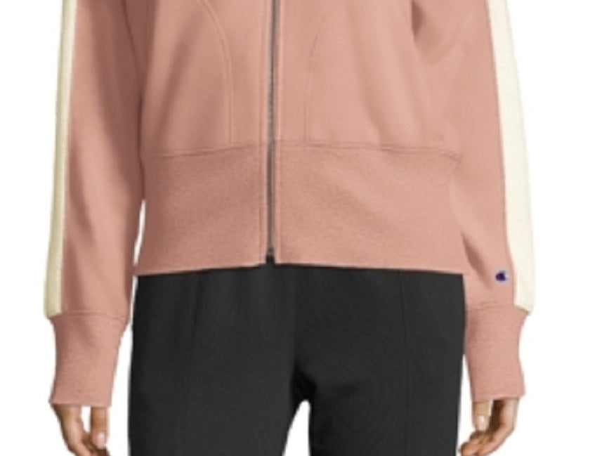 Champion Women's Heritage Herringbone Zip Hoodie Pink Size Large