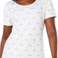 Karen Scott Women's Printed T-Shirt White Size Large
