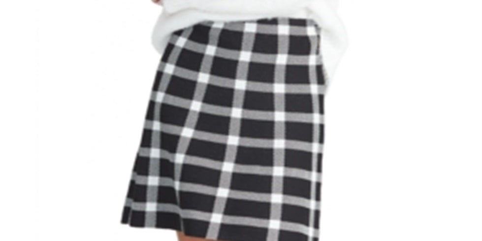 Rachel Roy Women's Check Above The Knee Pencil Skirt Black Size Medium