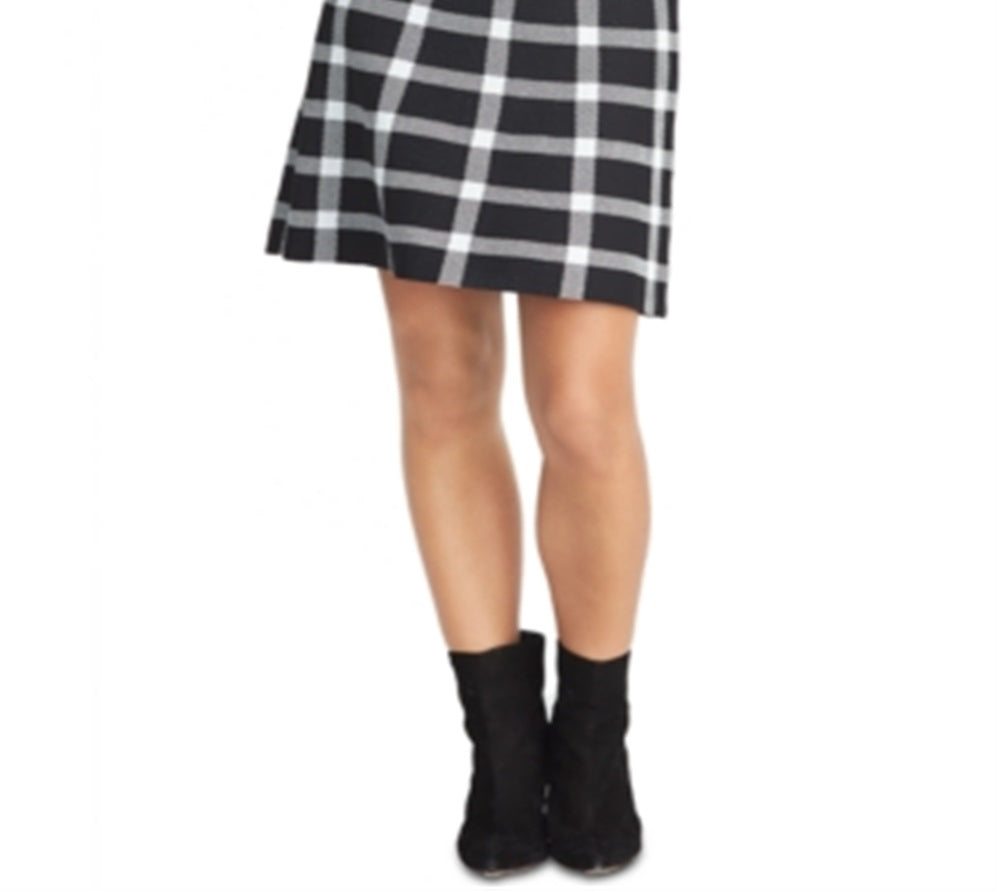 Rachel Roy Women's Check Above The Knee Pencil Skirt Black Size Medium