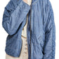 Free People Women's Dolman Quilted Denim Jacket Blue Size X-Small