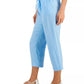 Charter Club Women's Tie-Waist Cropped Pants  Blue Size 18
