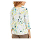 JM Collection Women's 3/4 Sleeve Novelty Printed Jacquard Top Green Size XL