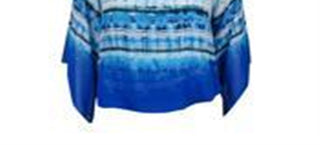 Alfani Women's Dot Printed Chiffon Blouson Blue Size Petite Small