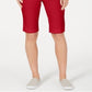 Charter Club Women's Pull On Bermuda Shorts Red Size Small