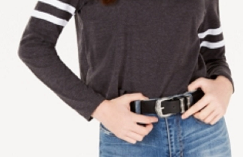 Ultra Flirt Junior's Varsity Football T-Shirt Black Size Medium