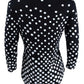 NOSTOCK Charter Club Women's Button Shoulder Print Top Black Size Medium