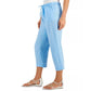 Charter Club Women's Tie Waist Cropped Pants Blue Size 10