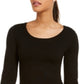 Sequin Hearts Junior's Border Print A Line Sweater Dress Black Size Small