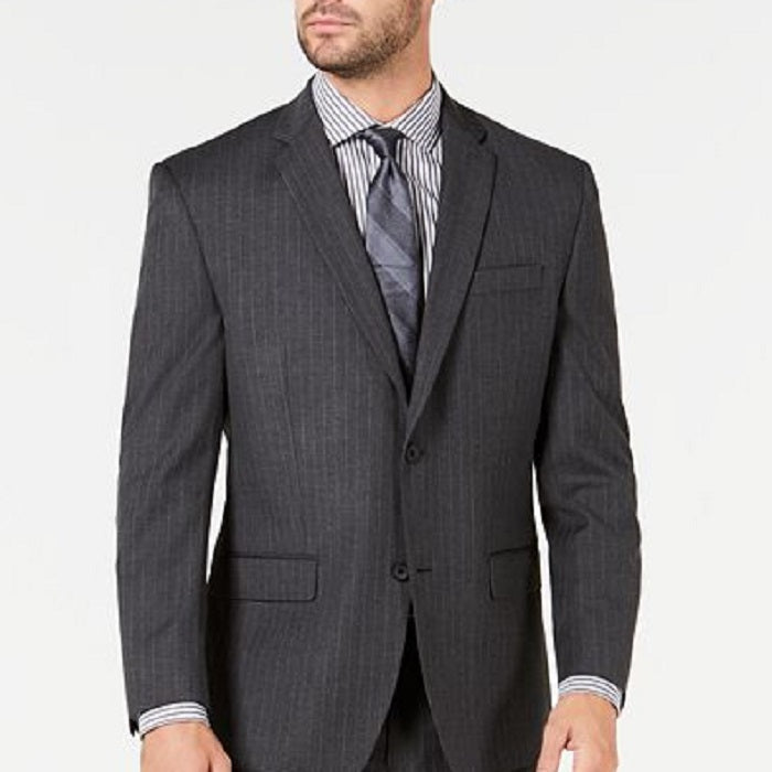Marc New York by Andrew Marc Men's Modern-Fit Stretch Pinstripe Suit Gray Size 42 T