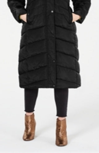 Madden Girl Junior's Hooded Maxi Puffer Coat Black Size Small