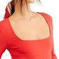 Free People Women's Truth Or Square Bodysuit Red Size Large