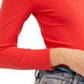 Free People Women's Truth Or Square Bodysuit Red Size Large