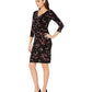 Ralph Lauren Women's Sheath Ruched Floral Dress Black Size 8