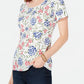 Karen Scott Printed T-Shirt White Size XL