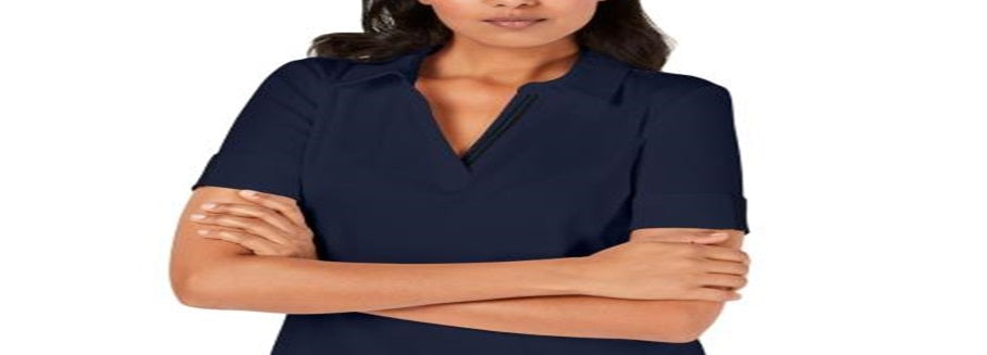 Charter Club Women's Striped Collared T-Shirt Blue Size Petite S