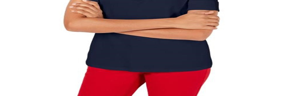 Charter Club Women's Striped Collared T-Shirt Blue Size Petite S