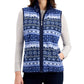 Karen Scott Women's Fair Isle Zip Front Vest Blue Size S