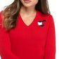 Tommy Hilfiger Women's Cotton Logo Heart Sweater Red Size Medium