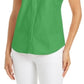 Charter Club Women's Cotton Pique Sleeveless Shirt Green Size 18