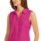 Charter Club Women's Cotton Pique Sleeveless Shirt Pink Size 18
