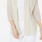 Alfani Women's Linen Blend Open Stitch Kimono Beige Size Small