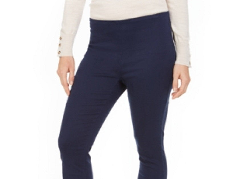 Charter Club Women's Chelsea Stretch Twill Cropped Pants Blue Size 10 Petite