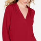 Charter Club Women's Women's 3/4 Sleeve Top Red Size Small