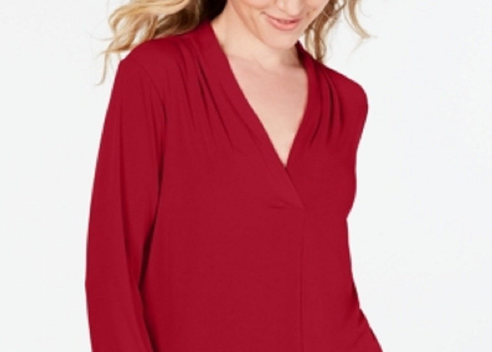 Charter Club Women's Women's 3/4 Sleeve Top Red Size Small