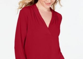Charter Club Women's Women's 3/4 Sleeve Top Red Size Small