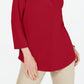 Charter Club Women's Women's 3/4 Sleeve Top Red Size Small