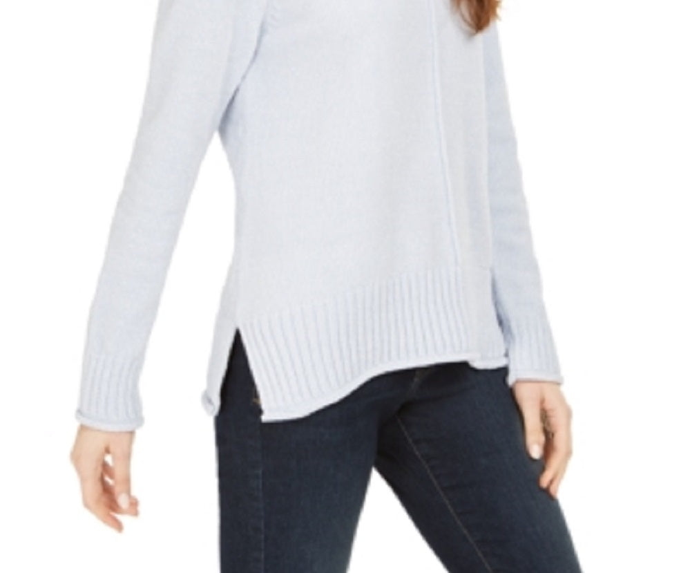 Style & Co. Women's Textured Heather Long Sleeve Crew Neck Blouse Sweater Size Blue Size Medium