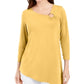 JM Collection Women's Asymmetrical Ring Tunic Yellow Size X-Large