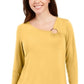 JM Collection Women's Asymmetrical Ring Tunic Yellow Size X-Large