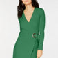 INC International Concepts Women's Wrap Sweater Dress Green Size Small