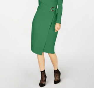 INC International Concepts Women's Wrap Sweater Dress Green Size Small