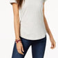 Style & Co. Women's Cotton Crew Neck T-Shirt Gray Size X-Small