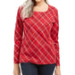 Karen Scott Women's Holly Plaid Embellished Top Red Size X-Small