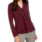 Charter Club Women's  Woven Tie Top Red Size X-Small