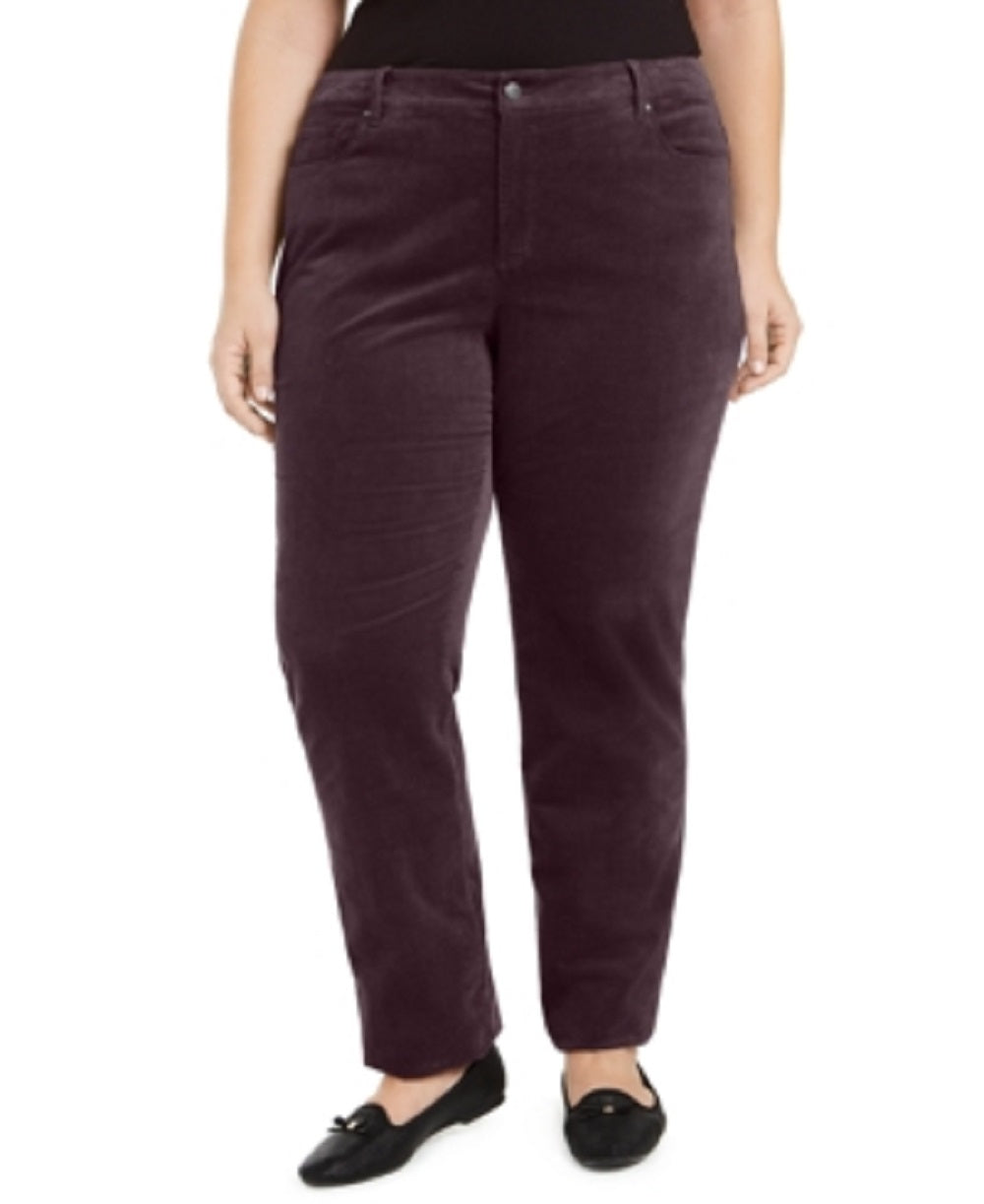 Charter Club Women's  Lexington Tummy Control Corduroy Jeans Red Size 28W
