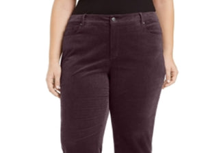 Charter Club Women's  Lexington Tummy Control Corduroy Jeans Red Size 28W