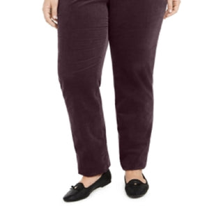 Charter Club Women's  Lexington Tummy Control Corduroy Jeans Red Size 28W